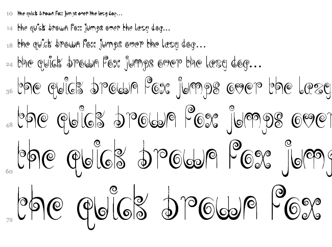 Jelly Swirls font waterfall